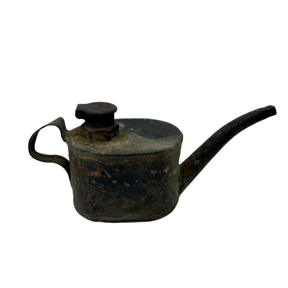 Antique Metal Oil Can Long Spout Primitive Oiler Rustic Tool Farm Decor